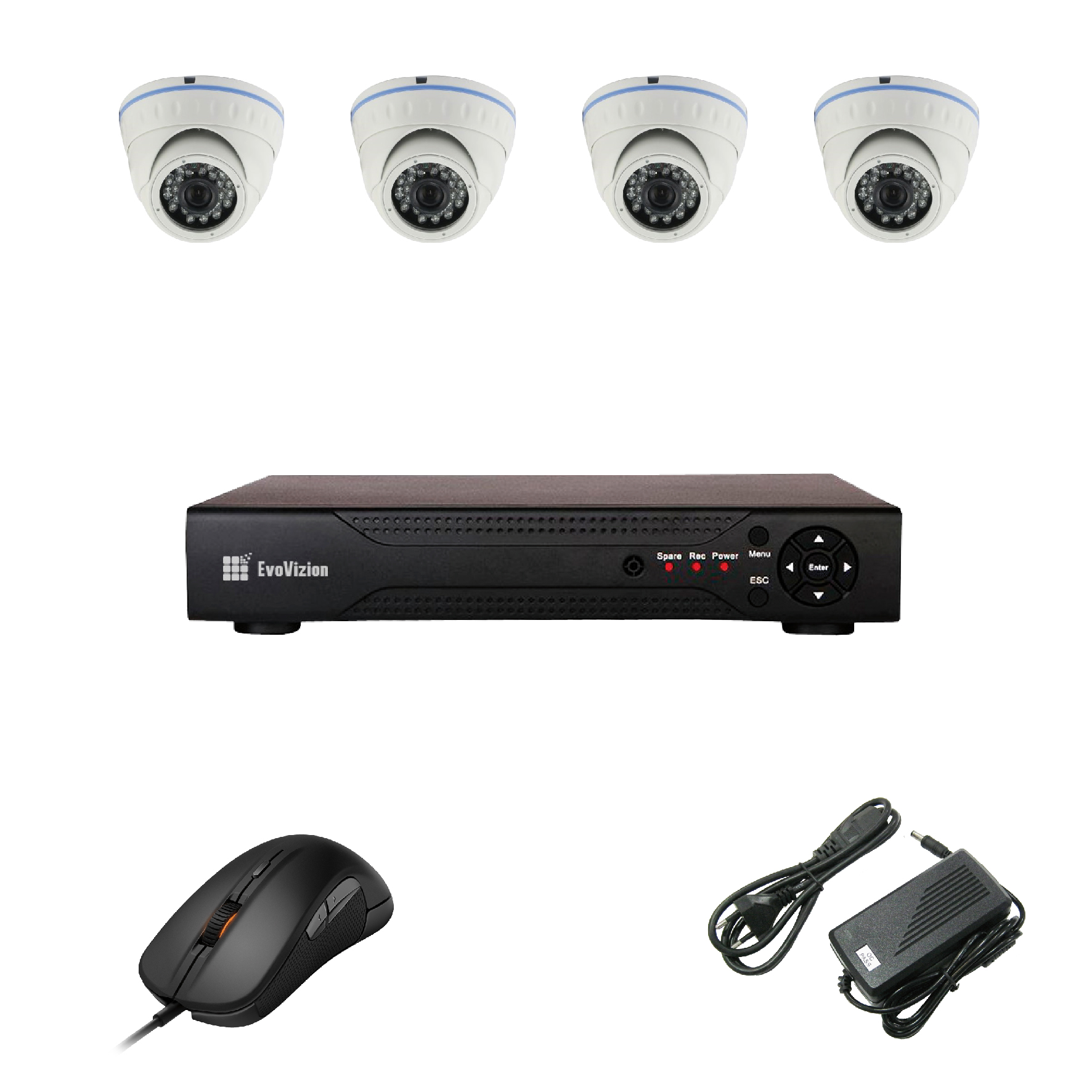 Комплект ip видеонаблюдения EvoVizion IP-4DOME-M-130