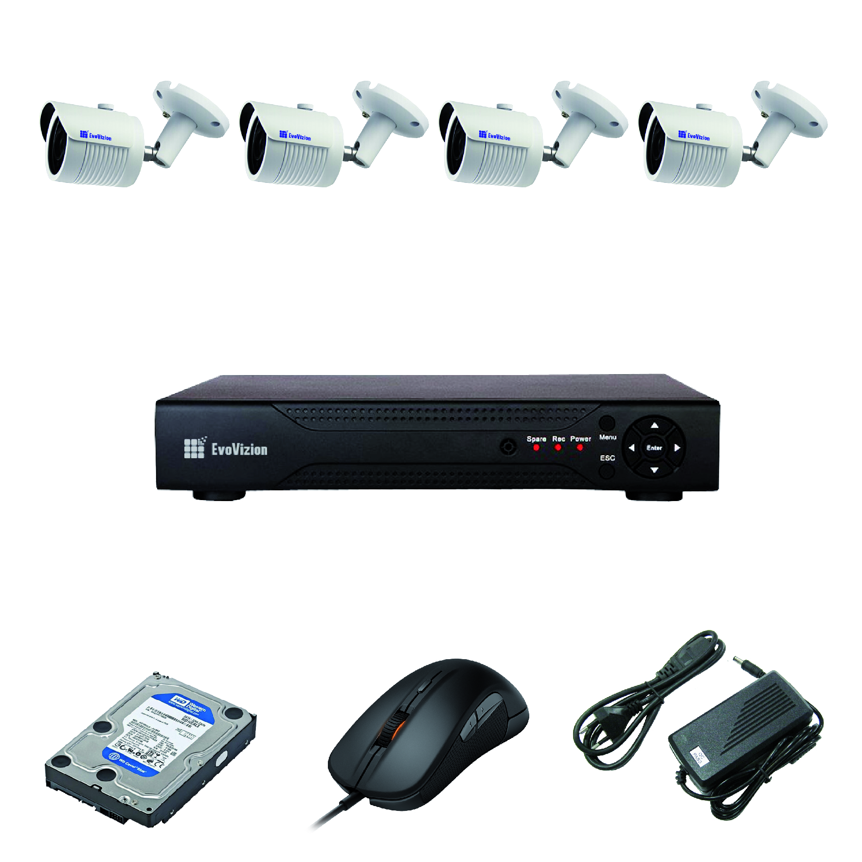 Комплект ip видеонаблюдения EvoVizion IP-4OUT-240 + HDD 500 Гб