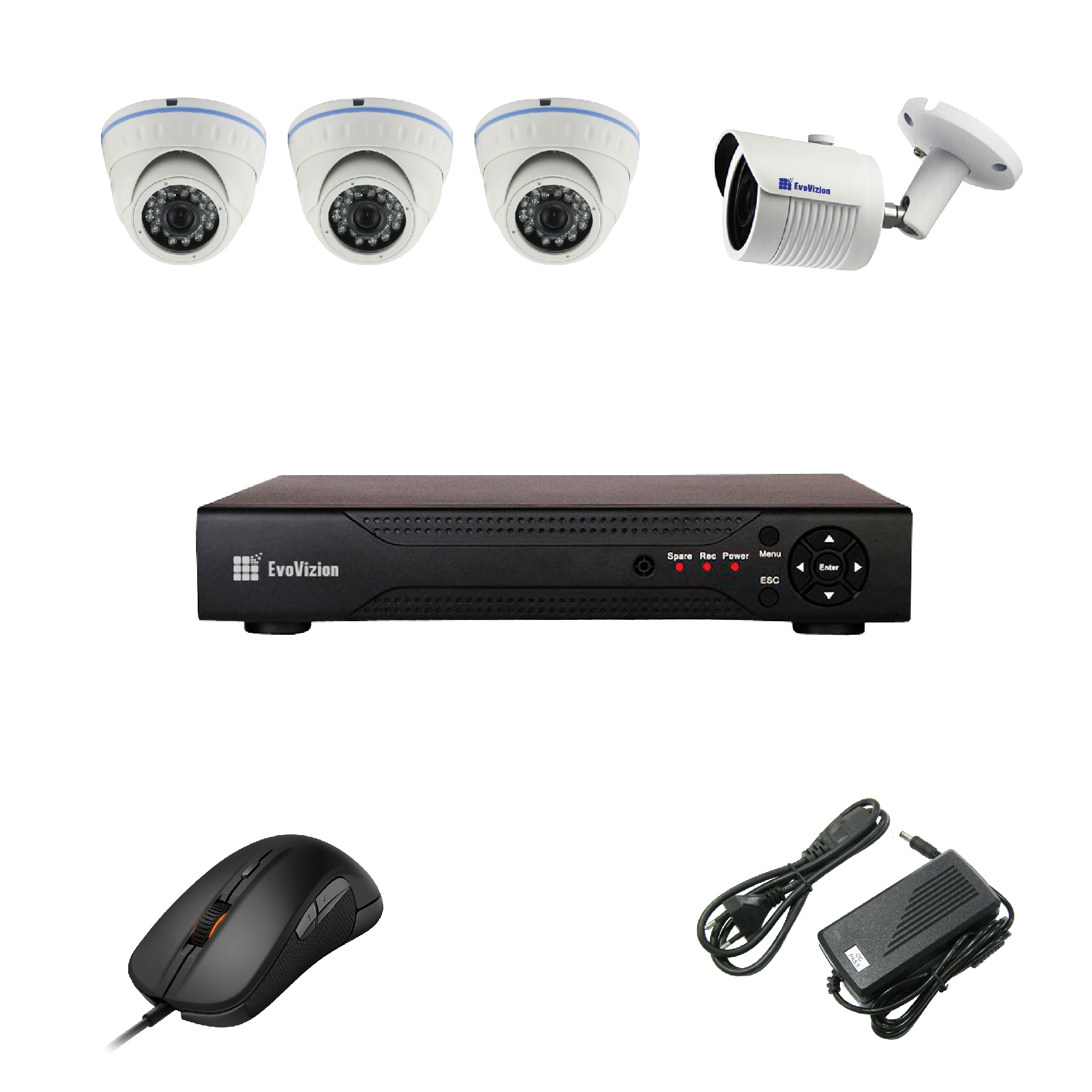 Комплект ip видеонаблюдения EvoVizion IP-3DOME-M-1OUT-240
