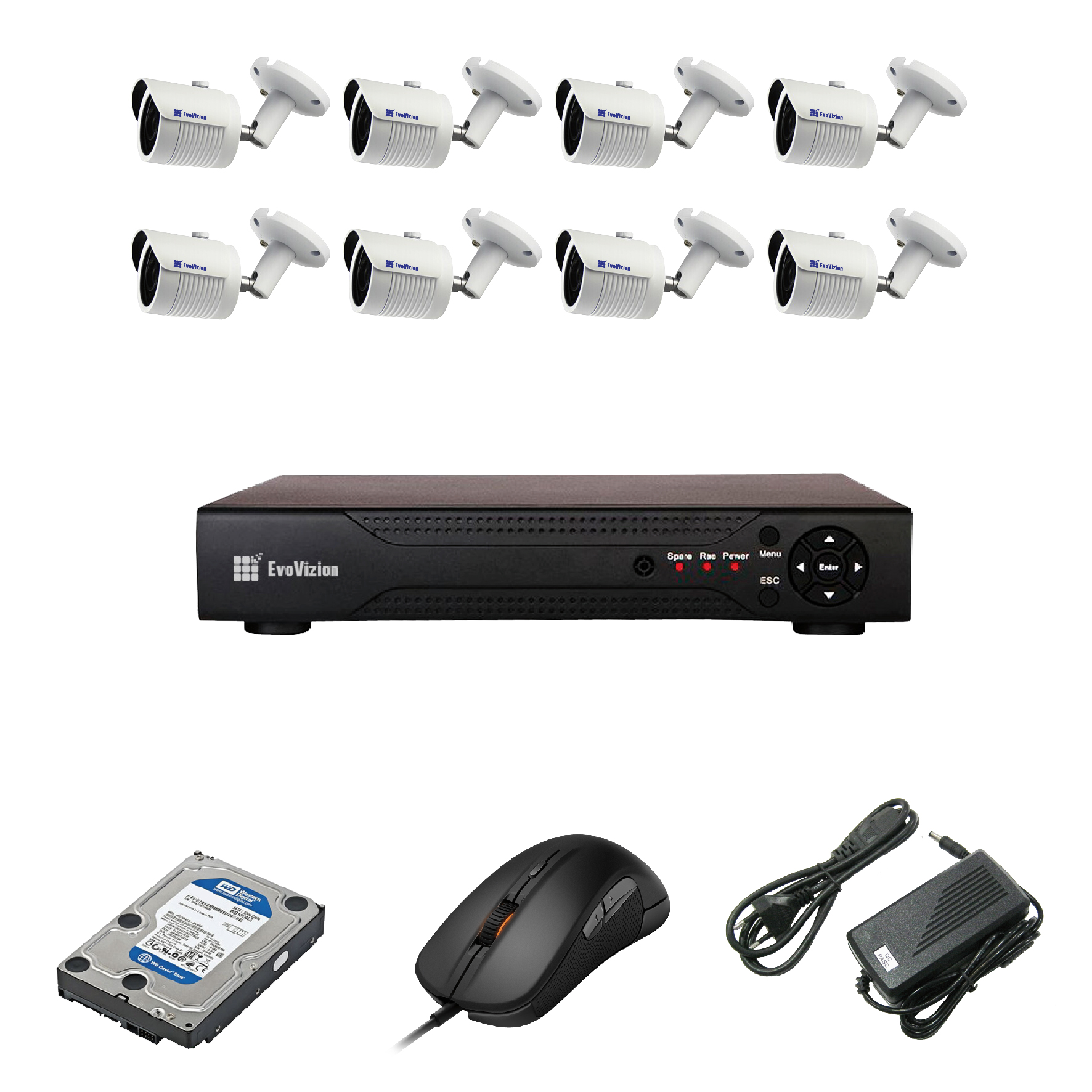 Комплект ip видеонаблюдения EvoVizion IP-8OUT-240 + HDD 1 Тб