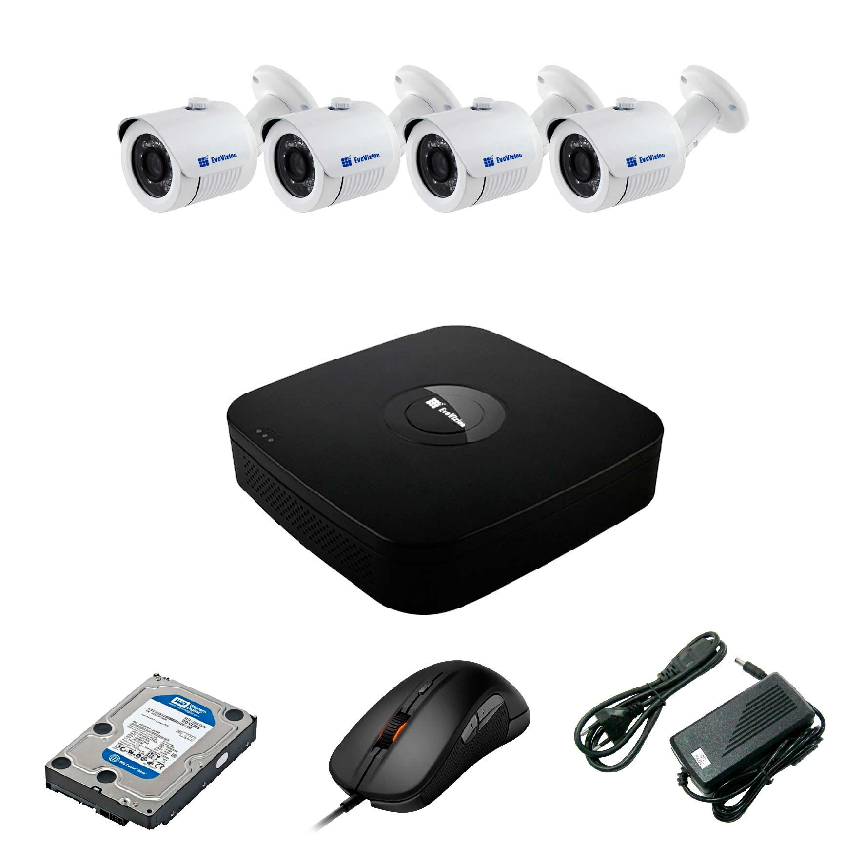 Комплект видеонаблюдения EvoVizion 4OUT-130 + HDD 500 Гб