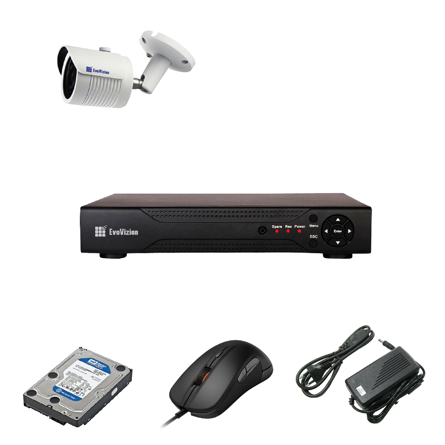 Комплект ip видеонаблюдения EvoVizion IP-1OUT-240 + HDD 500 Гб